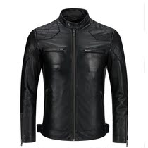 Real leather leather clothing male head layer cow leather youth stand-up collar short-locomotive leather clothing male jacket jacket mens clothing