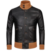 Áo khoác da nam 2018 cổ điển A1 áo khoác da bay air Force American retro lớp da cừu đầu tiên