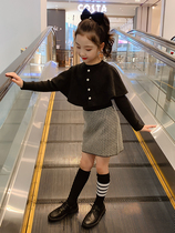 Girls Yellow Knitting Kit 2023 Spring New Fashion Red Children Girls Baby Baby Baby Handrous Two Pieces