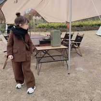 Girls suit two-piece suit 2023 spring new baby trendy fried street jacket little girl casual pants suit trendy