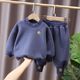 Children's autumn suit baby 2022 new spring and autumn boys and girls sweater two-piece children's fleece sportswear