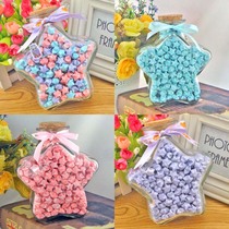 Three-color 520 lucky stars paper stars origami finished small rattan flower pattern glass bottle Valentines Day couple gift