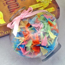 Color handmade paper thousand paper cranes 100 love bottles five-pointed star lucky star bottle Valentines Day confession gift