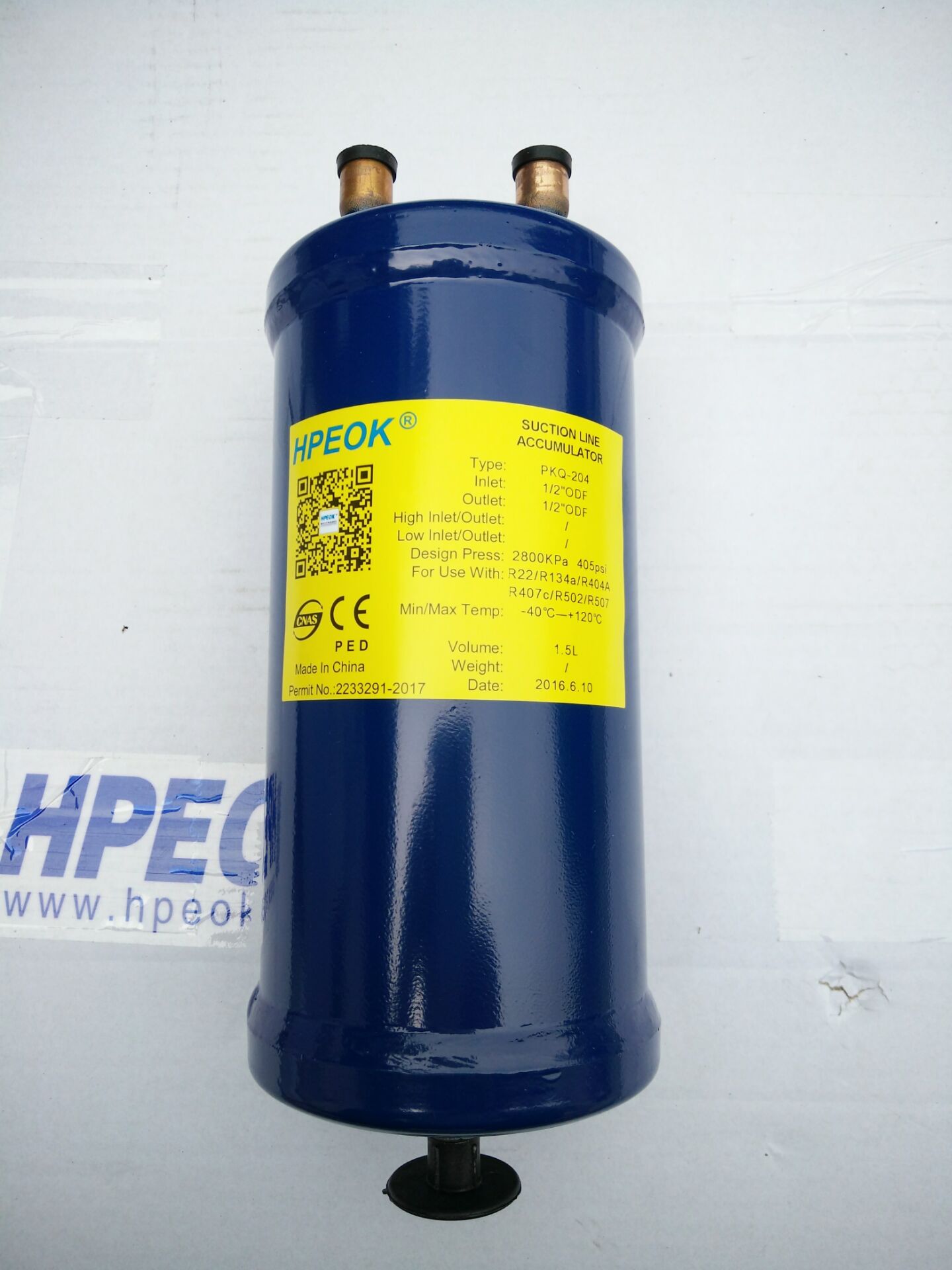 Refrigeration Depot Air Conditioning Refrigeration Unit Steam back Gas separator 208 28mm Interface Gas-liquid separator