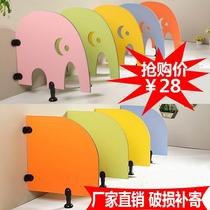Kindergarten bathroom toilet baffle childrens squatting waterproof partition anti-fold special board pee partition cartoon mirror