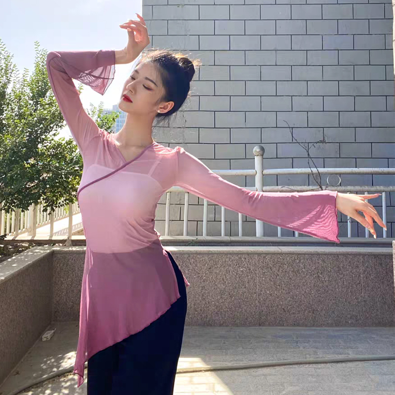 Classical dance clothing women's elegant practice clothing gradient art examination performance clothing ethnic Chinese dance body rhyme dance gauze