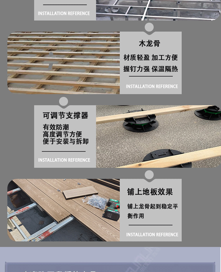 Открытый пол 户外塑木地板露台二代共挤无缝圆孔木塑地板咖啡色庭院生态板木纹 OTHER