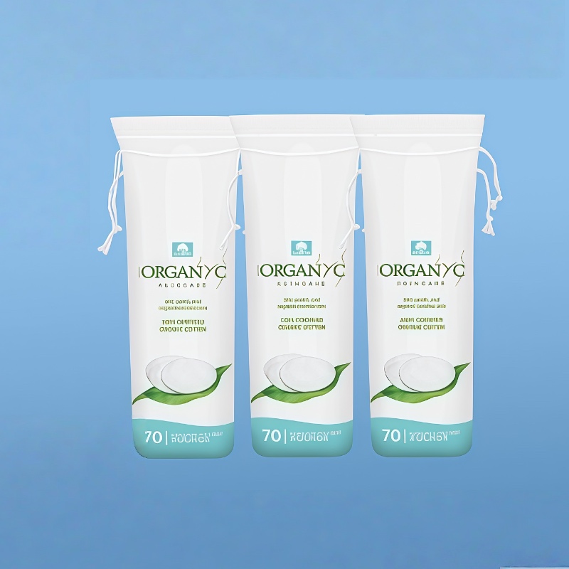 ORGANYC/欧然尼纯棉化妆卸妆棉片圆形双面厚款湿敷清洁便携装3袋