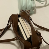 Японская студенческая юбка в складку, акриловая мятная сумка на одно плечо, шоколадно-коричневый цвет