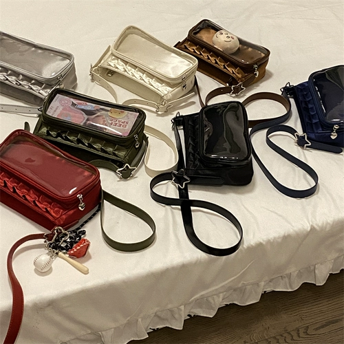 Мешочек от боли Цянь Ибо ｜Микро-бар с атласной текстурой Сумка через плечо Jiguzi для хранения вещей с украшением из ленты