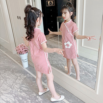 Girl Qipao Dress dress Summer 2022 new CUHK Tong Yang Gas Children Summer clothes Chinese Wind Han Chinese Princess Dress