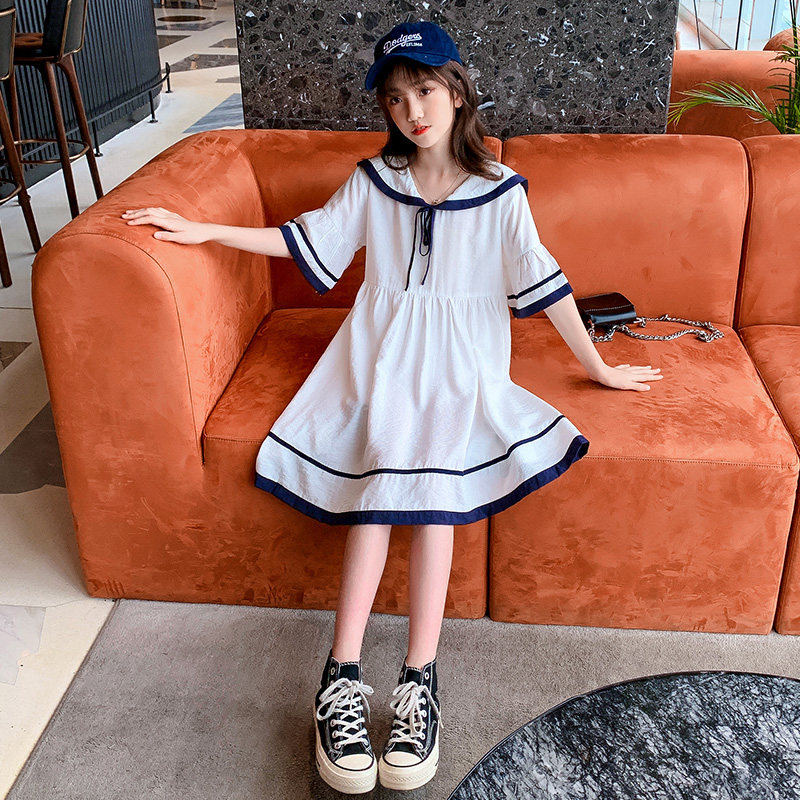 Girl's dress Summer new 2023 Ocean Korean version CUHK Children's clothing short sleeve trendy net veil princess dress-Taobao