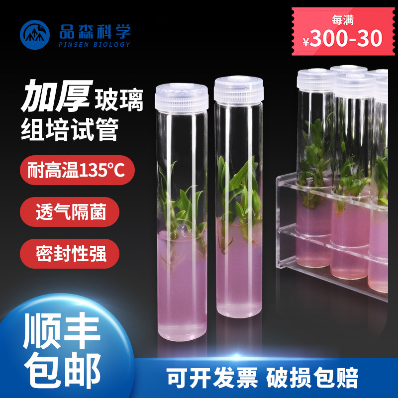茉钡特生物玻璃组培试管 高硼硅 耐高温高压灭菌透气外植体培养