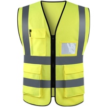 Reflective vest construction site vest safety clothing cycling traffic construction automobile fluorescent multi-pocket reflective clothing printing