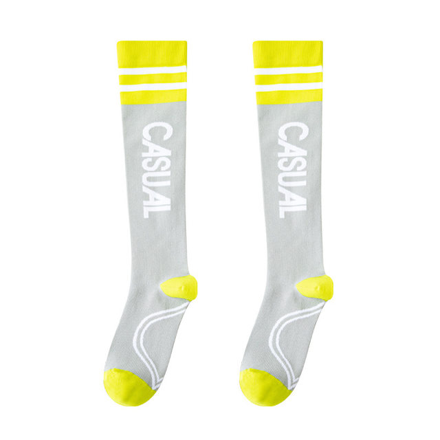 Compression socks women's calf socks running skipping marathon stockings thin leg sports muscle compression socks ຖົງຕີນສີຂີ້ເຖົ່າສີດໍາ