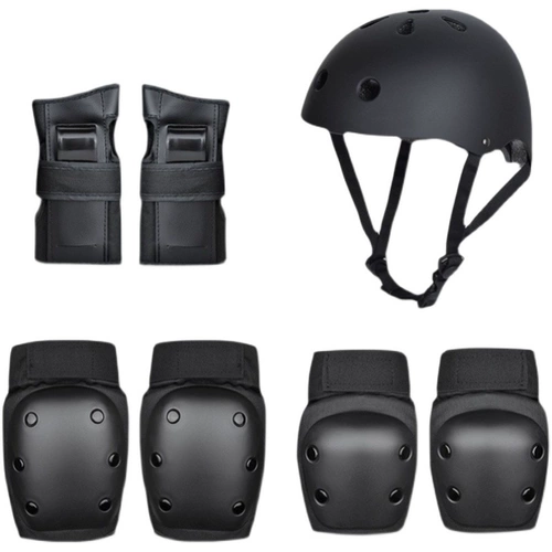 Лыжное защитное снаряжение для мальчиков и девочек, налокотники, лыжный скейтборд, шлем, комплект, полный комплект