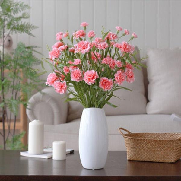 Carnation artificial flower high-grade fake flower silk flower living room table decoration flower arrangement flower mother's day gift