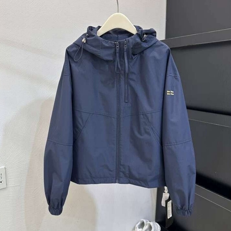 Korean Style Hooded Zip-Up Cardigan, Plus-Size Casual Short Jacket for Women, 2026 Autumn Outerwear, Windproof, Commuter, Age-Reducing Jacket