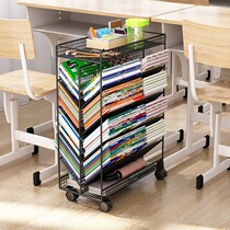 Bookshelf floor-standing storage rack desk side removable wheeled book storage small bookcase under desk organization rack