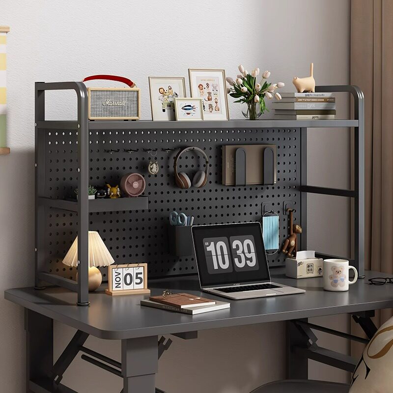 Desktop storage rack hole board table storage bookshelf student desk office desktop multi-layer iron storage rack