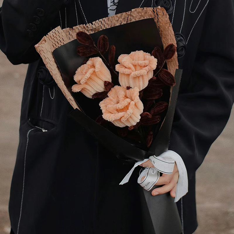 Handmade Retro Twist Baseball Diy Rose Bouquet Material Bag Send Boyfriend Girlfriend's Best Friend Valentine's Christmas Presents-Taobao