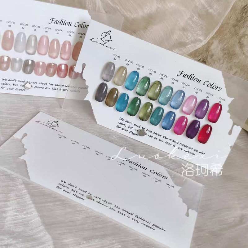 High-End Ins-Style Nail Color Display Board Acrylic Desktop Display Stand Nail Polish Gel Display Rack + Free Transparent Beads for Sample Making