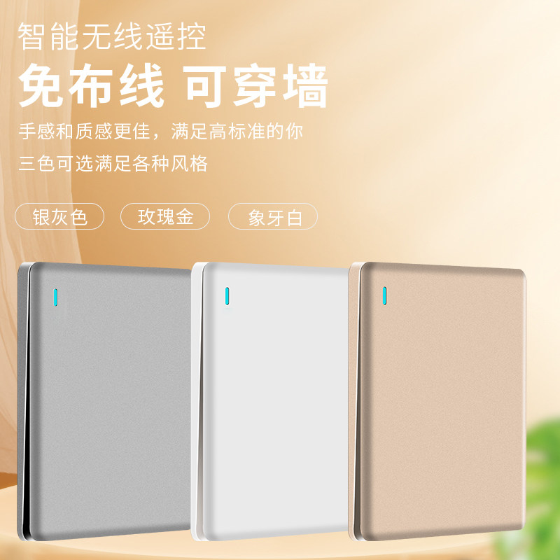 Tao Mei Wireless Remote Control Switch, Smart Remote 220V for Home Bedroom Lights, No Wiring, Dual Control, Easy to Stick, 86 Remote Control