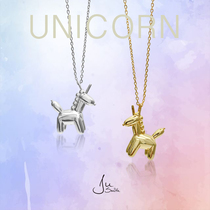 JuSmith Light Extravagant Design Sensation Original Jewelry Cute Magic Pure Silver Tide Playing Balloon Unicorn Necklace