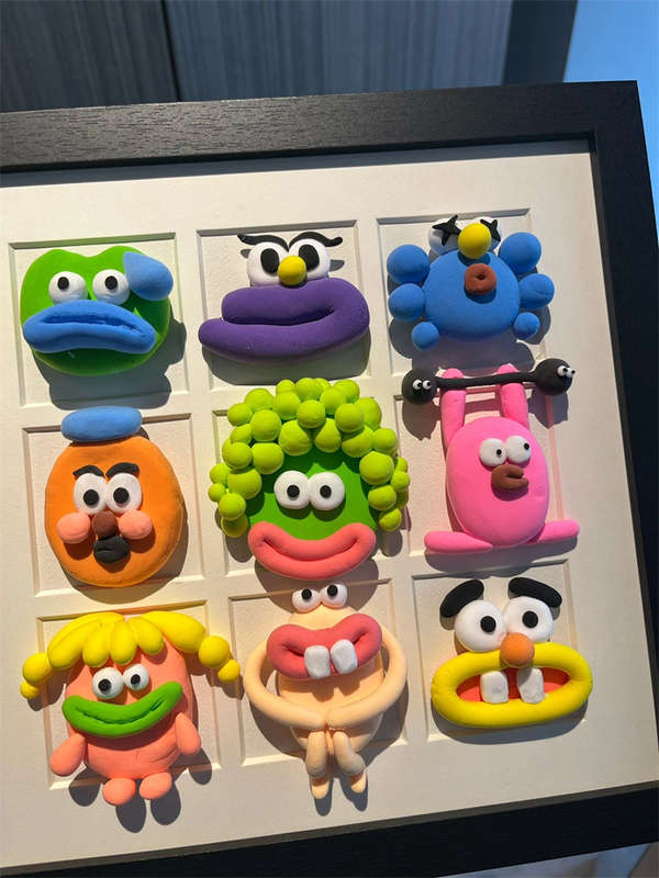 Emoticon Clay Photo Frame DIY Materials Cartoon Home Decoration Ornaments Creative Funny Gifts for Friends and Besties