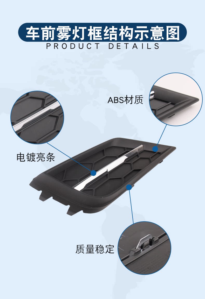 Suitable for Volkswagen 17-21 Tiguan L Fog Light Frame Cover Anti-Fog Light Frame 5Ng854661B 5Ng854662B