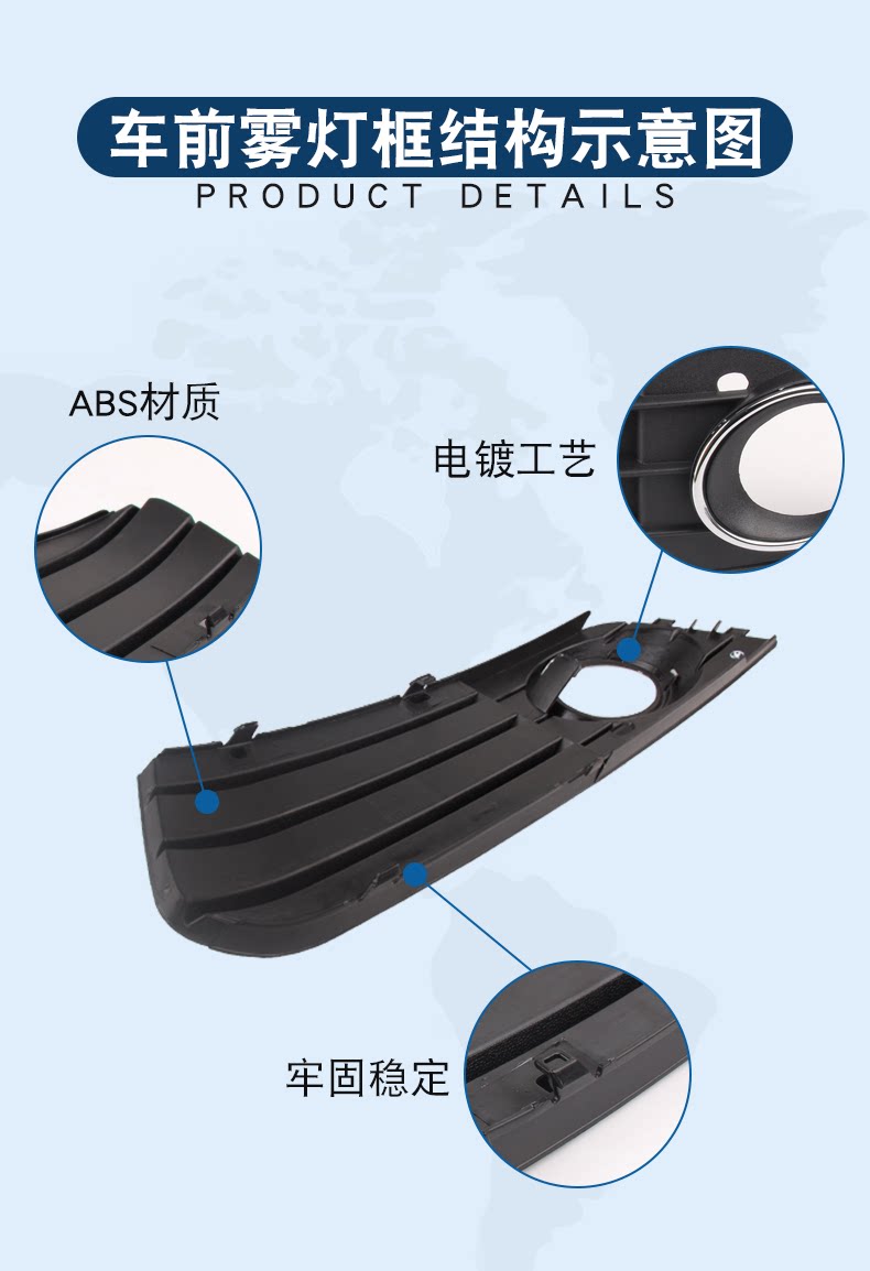 Suitable for 08-22 Audi A4L fog lamp frame sports anti-fog lamp net grille front bumper lower middle net cover