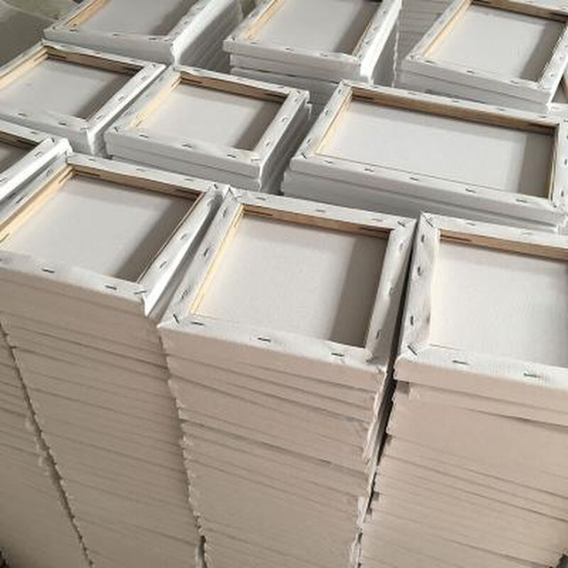 Factory sales oil painting frame 30x40 linen canvas framed acrylic blank drawing board cotton practice oil painting frame product