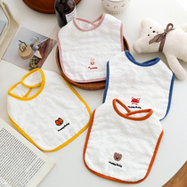 Baby cotton gauze small bib newborn saliva napkin male baby anti-vomiting bib female summer thin bib