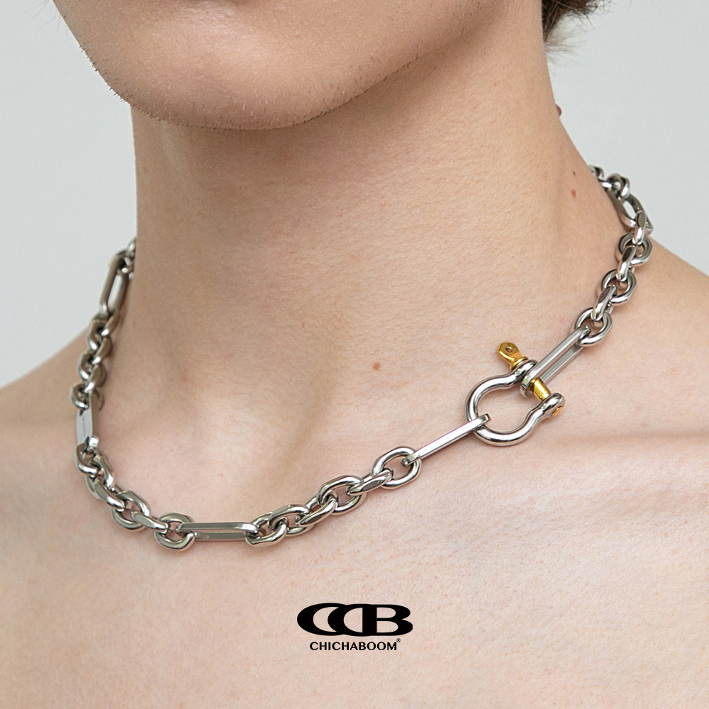 アクセサリー CHICHABOOM necklace world.taobao.com: chichaboom horseshoe buckle asymmetric titanium