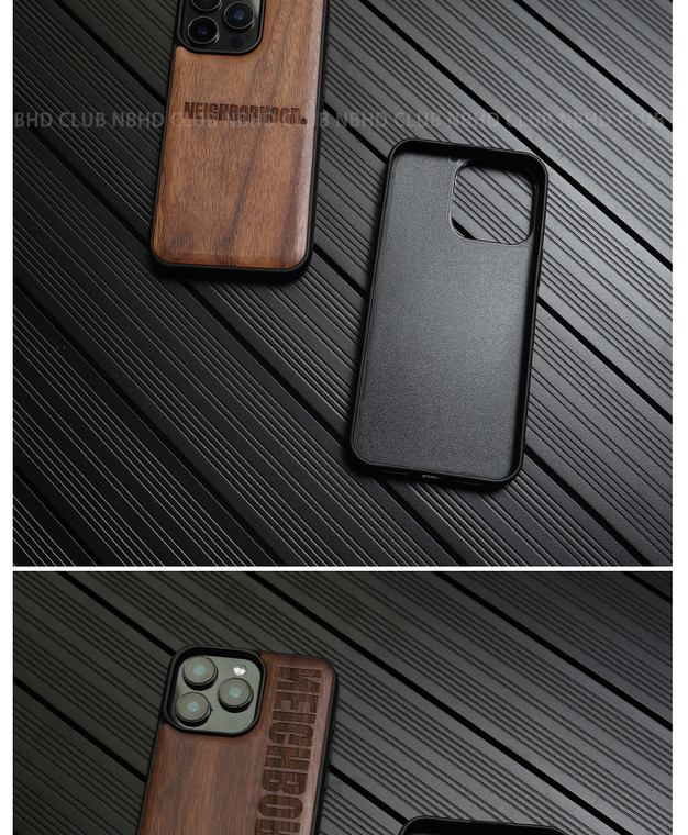Wood Luxury Anti-Fall NEIGHBORHOOD NBHD / Tree Logo Plus/Pro/Max – 16, 15, 14, 13, 12 iPhone Case