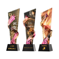 Crystal trophy custom-made resin creative high-end atmospheric five-pointed star resin champion excellent employee custom-made