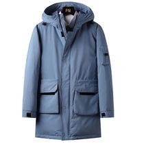 Mens White Duck Down Hooded Jacket Fashion Thick Warm Parkas