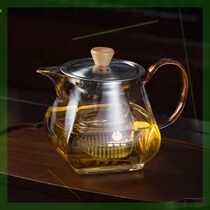 Bright and elegant glass products 600ML high temperature resistant square fair cup stainless steel filter teapot brewer 2