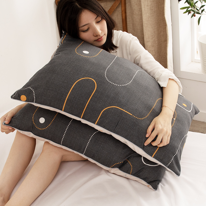 a pair of pillows with pillowcases for home use single and double cervical pillows to help sleep the whole head student dormitory with pillowcase male