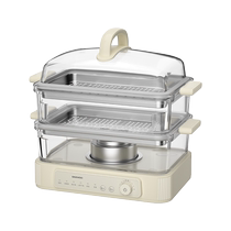 Daewoo glass electric steamer household multi-functional steaming and stewing all-in-one stainless steel large-capacity steam box