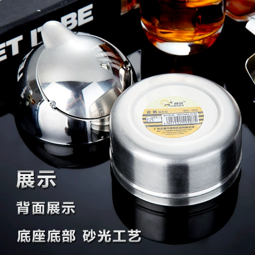 Креативная ветрозащитная пепельница из нержавеющей стали для офиса, с печатью вашего логотипа