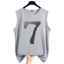 Genio Lamode American sports vest mens summer ice silk sunscreen mesh breathable number 7 T-shirt trendy
