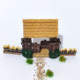 Chinese-Style Miniature Farmhouse Gate Wooden Door Micro-Landscape Bonsai Yard Gate Wooden Door Resin Sand Table Decoration Small Ornaments