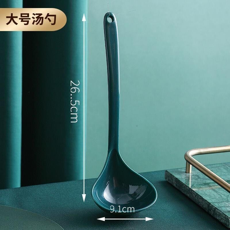 Food grade PP long handle soup spoon plastic porridge without injury pan porridge spoon Sheng Tong large spoon high temperature resistant large number of household spoon-Taobao