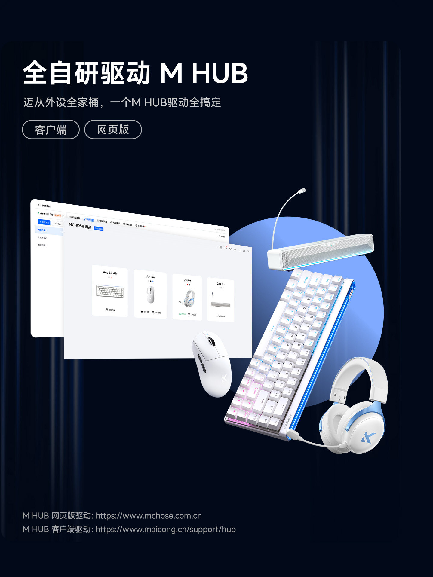 Mchose Ace 68 Air Magnetic Axis Mechanical Keyboard, Dedicated for E-Sports Gaming, Wired, Low Latency, Customizable