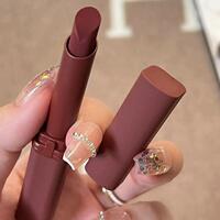 Low saturated tea brown milk peach fog lipstick red matte velvet student Su Yanxian white purity desire bean paste lip mud ins