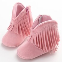 Moccasin Baby Kids Girls Solid Fringe Boots Shoes Infant Sof