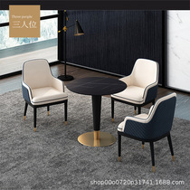 Nordic sales floor hospitality negotiation table marble round table leisure table and chair combination cafe one table four chairs leisure