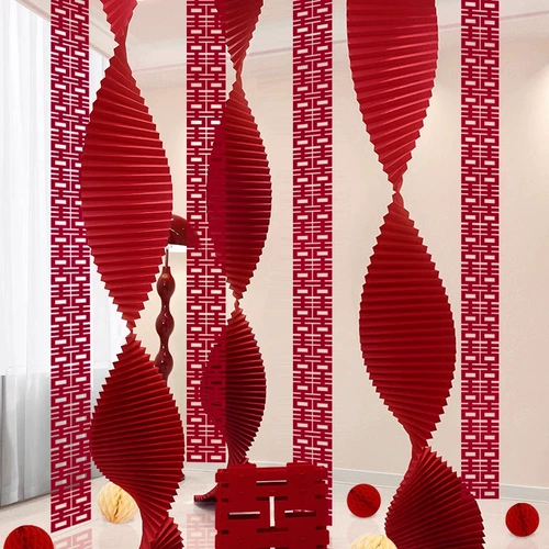 Свадебная комната, оригами, водопад, цветочное украшение, мужчина и женщина, спальня, гостиная, длинный набор счастливых слов, свадебные принадлежности