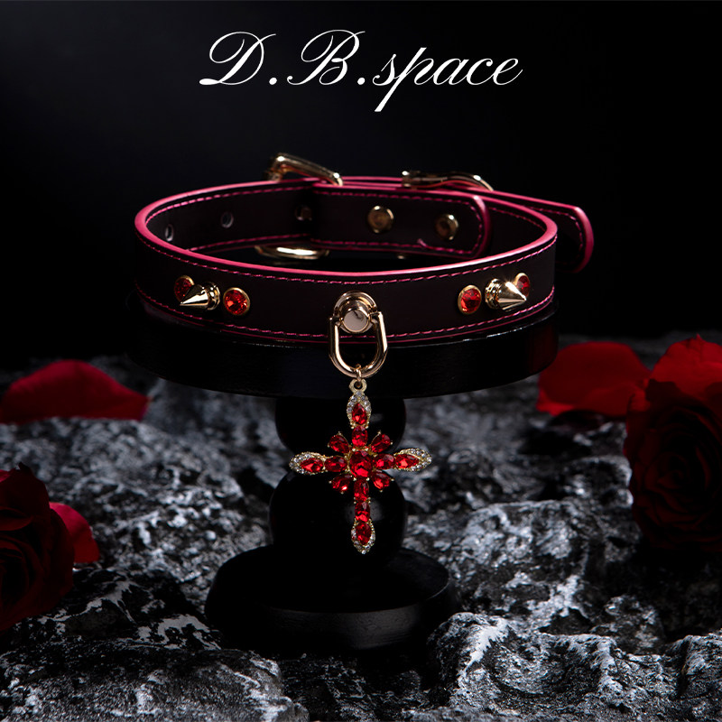 DB Original Temperature-Changing Puppy Cross Choker Women's Leather Necklace Couple's Glow-in-the-Dark Punk Style Necklace Collarbone Chain